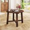 Round Wooden Side Table Fir Wood Patio End Table Brown Rustic
